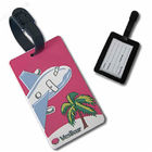 unique double side 3D OEM custom logo plastic/silicone/rubber luggage tags with words