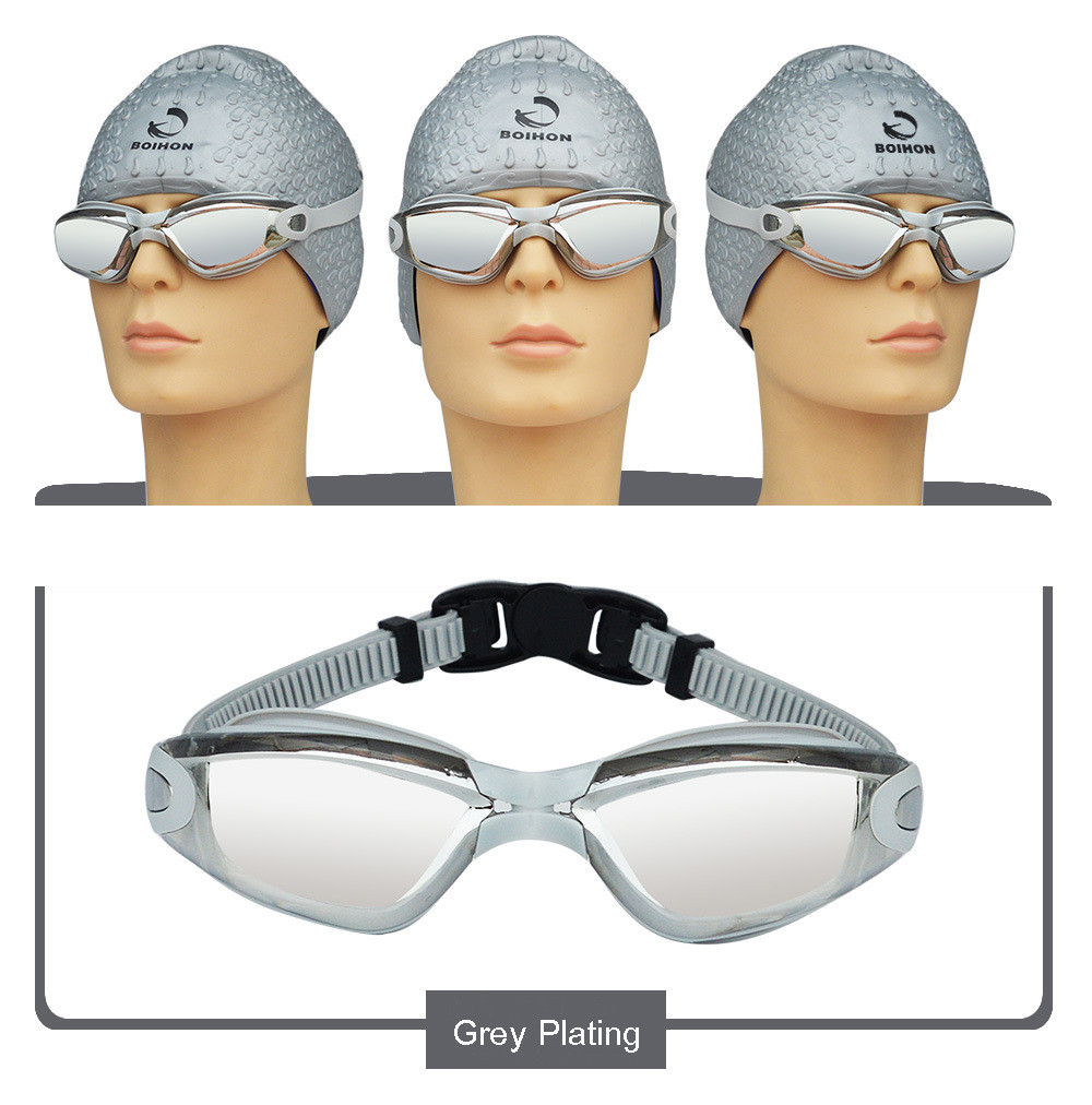 Professional triathlon swimming goggles Waterproof Swim Goggles Plating Large Frame Swimming Goggles